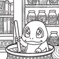 Charmander’s Potion Adventure Coloring Page
