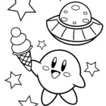 Kirby’s Cosmic Cool Down Coloring Page