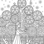 Elsa’s Enchanted Ice Lantern Festival Coloring Page