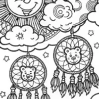 Care Bears in a Cloudy Dreamscape Coloring Page