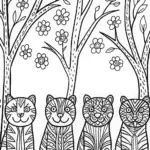 Enchanted Panther Parade Coloring Page