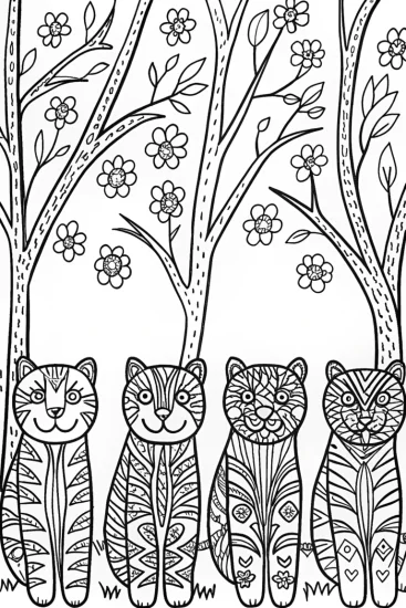 A coloring page of Enchanted Panther Parade Coloring Page