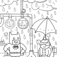 Batman and the Whimsical Weather Wizard Coloring Page