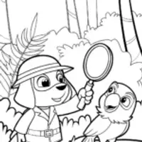 Bluey’s Jungle Adventure Coloring Page