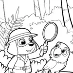 Bluey’s Jungle Adventure Coloring Page