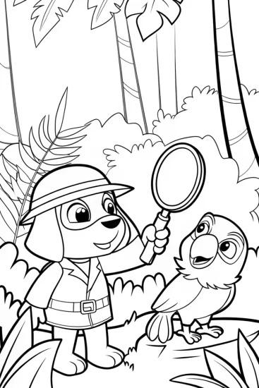 A coloring page of Bluey’s Jungle Adventure Coloring Page