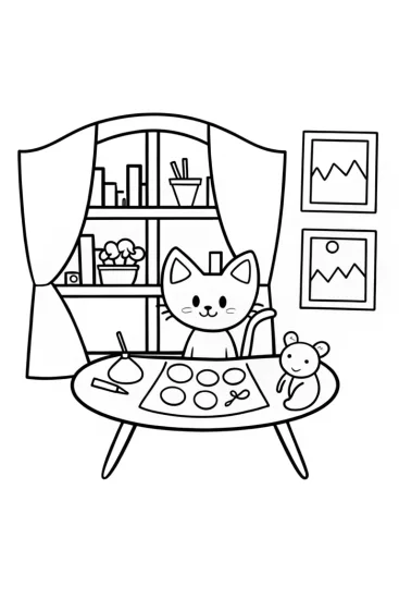 A coloring page of Pixie’s Crafty Coloring Page