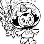 Kuromi’s Cosmic Costume Parade Coloring Page