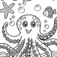 Cheerful Octopus Coloring Page