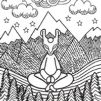 Mewtwo’s Tranquil Moment Coloring Page