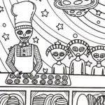 Goku’s Cosmic Bakery Adventure Coloring Page
