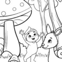 Baby’s Cozy Forest Adventure Coloring Page