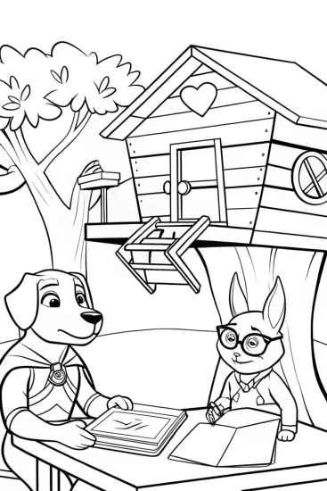A coloring page of The Secret Superhero Pet Club Coloring Page