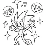 Sonic’s Cosmic Dance Party Coloring Page