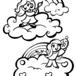 Barbie’s Dreamy Cloud Adventure Coloring Page