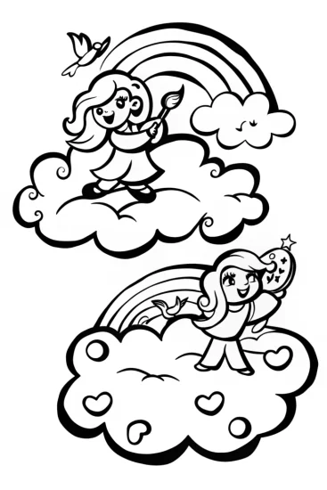 A coloring page of Barbie’s Dreamy Cloud Adventure Coloring Page