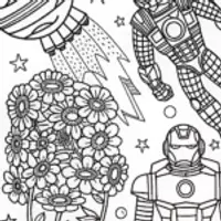 Iron Man Cosmic Gardening Coloring Page