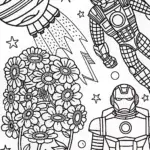 Iron Man Cosmic Gardening Coloring Page