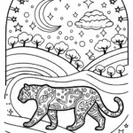 Panther on the Cosmic Path Coloring Page