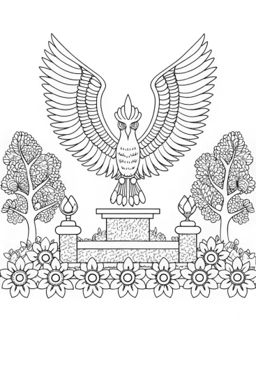 A coloring page of The Guardian of the Glade Coloring Page