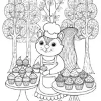 Squeaky the Squirrel’s Bakery Coloring Page
