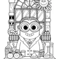 Minion’s Inventive Laboratory Coloring Page