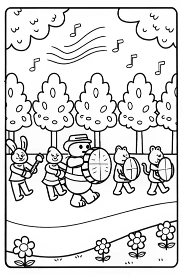 A coloring page of Bowser’s Musical Parade Coloring Page