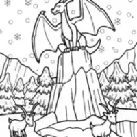 Charizard’s Marvelous Mountain Adventure Coloring Page