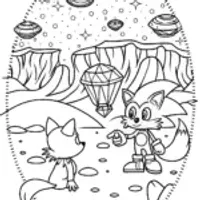 Sonic’s Galactic Treasure Hunt Coloring Page