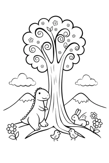 A coloring page of Godzilla the Guardian of Nature Coloring Page