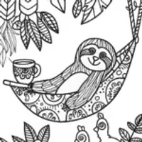 The Silly Sloth Tea Party Coloring Page