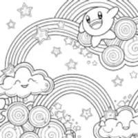 Kirby’s Galactic Adventure Coloring Page