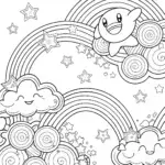 Kirby’s Galactic Adventure Coloring Page