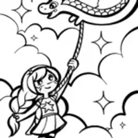 Celestial Dragon Tamer Coloring Page