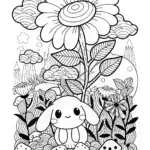 Cinnamoroll’s Enchanted Garden Coloring Page