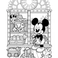 Mickey Mouse’s Magical Woodworking Workshop Coloring Page