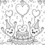 Heartfelt Celebration Coloring Page