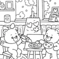 Care Bears’ Magical Art Studio Coloring Page