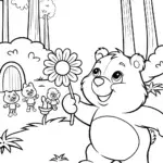 Care Bear Adventure in the Enchanted Forest Coloring Page