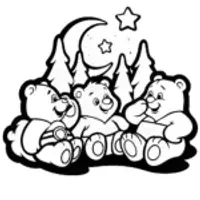Care Bears Under the Moonlit Sky Coloring Page