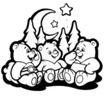 Care Bears Under the Moonlit Sky Coloring Page