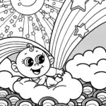 Baby’s Starry Adventure Coloring Page
