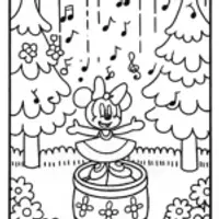 Minnie Mouse’s Magical Music Box Adventure Coloring Page
