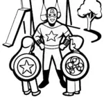 Captain America’s Shield of Friendship Coloring Page