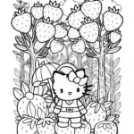 Hello Kitty’s Magical Garden Adventure Coloring Page