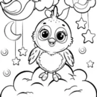 Chick’s Dreamy Cloud Adventure Coloring Page