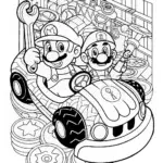 Mario and Luigi Karting Adventure Coloring Page
