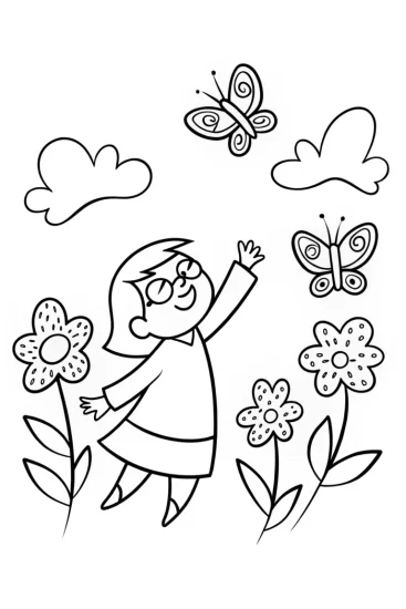 A coloring page of Mirabel’s Magical Butterfly Garden Coloring Page