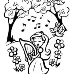 Jasmine’s Musical Garden Celebration Coloring Page