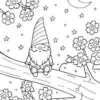 Gnome Stargazing Under the Cherry Blossom Tree
